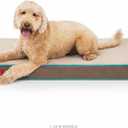 BRINDLE Waterproof Memory Foam Pet Bed - Removable and Washable Cover - 4 Inch Orthopedic Dog and Cat Bed - Fits Most Crates (Mocha Blue)