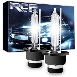 RCP - D2S6 - (A Pair) D2S/ D2R 6000K Xenon HID Replacement Bulb Diamond White Metal Stents Base 12V Car Lamps Head Lights 35W
