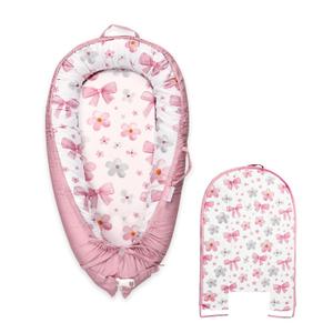 Hooyax Baby Lounger Cover Only, 100% Cotton Newborn Nest Cover, Soft Portable Baby Nest Replacement Cover for Boys Girls, Breathable Infant Lounger Covers, Baby Essential (Bow Flower)