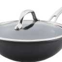 Anolon X Hybrid Nonstick Induction Stir Fry Wok Pan Cookware with Lid, Dishwasher Safe, Compatible with All Stovetops, 10 Inch - Charcoal Gray