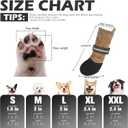 EXPAWLORER Anti Slip Dog Socks to Prevent Licking Paws, Shoes for Winter Snow, Boots & Paw Protectors with Grippers, Waterproof Booties for Hardwood Floors for Dogs Khaki, L