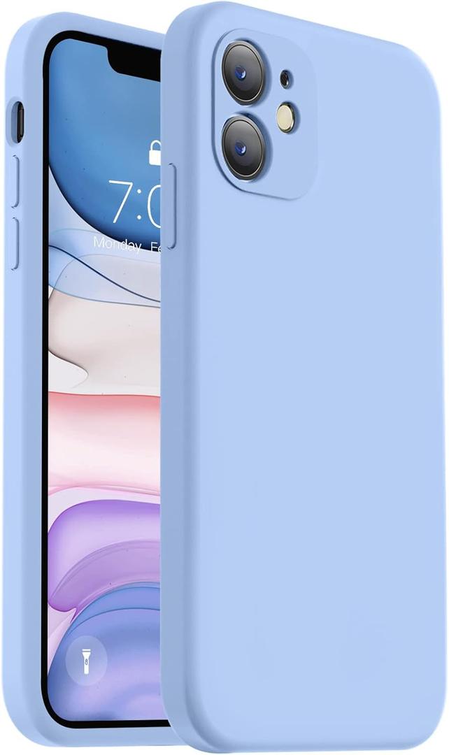 Vooii Compatible with iPhone 11 Case, Upgraded Liquid Silicone with [Flat Edges] [Camera Protection] [Soft Anti-Scratch Microfiber Lining] Phone Case for iPhone 11 6.1 inch - Light Blue