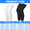 4 Pieces Kids Long Compression Leg Sleeve Full Length UV Protection for Boy Girl Youth Cycling Basketball Sports (Black, S/M)