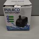 PULACO 160GPH Small Fountain Pump, 10Watt Submersible Pump with Automatic Color Changing LED Light and 3.3 ft Tubing for Water Feature, Outdoor Pond, Aquarium fish tanks