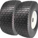 Set of 2 Flat Free 15x6.00-6 Lawn Mower Tire with 3/4 & 5/8" Bearing, 15x6x6 Tire and Wheel for Lawn Tractor Front Tire Assembly Replacement Lawn & Garden Riding Mower, 3” Hub