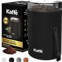 Kaffe OneTouch Coffee Grinder Electric w/Cleaning Brush (3 oz)  Coffee Grinders for Home Use  Up to 12 Cups of Coffee per Grind  Easy On/Off Coffee Bean Grinder  Matte Black