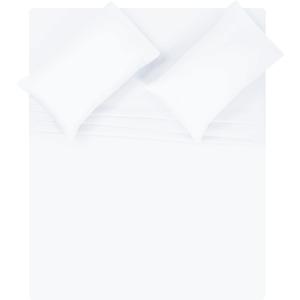 MyOwn King Sheet Set - Double Brushed Microfiber Bedding Sets, 4 Piece King Size, Ultra Soft, Easy-Fit, Wrinkle Free, Quick Dry, Easy Care Sheets - White