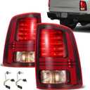 LED Tail Lights Compatible With 2013-2018 Dodge Ram 1500 2500 3500 Laramie/Limited/Longhorn Black Housing Taillights W/Bulbs Replace OME 68093081AC 68093080AC 68093081AB 68093080AB (Pair)