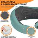 Travel Pillow - Hooded Neck Pillow Airplane Memory Foam Filling for Plane, Office, Cars Sleeping, Road Trip, Long Flights, Airplane Travel Essentials, Includes Eye Mask & Earplugs (Green)