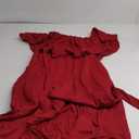 Plus Size Off Shoulder Long Burgundy Maxi Slit Beach Casual Summer Formal Wedding Guest Ruffle Dress with Pockets Women 20W