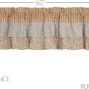 VHC Brands Kaila Country Cottage Ruffled Gold Ticking Stripe Curtain Valance 16x60