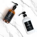 Glass Foam Soap Dispenser and Plastic Liquid Soap Dispenser Designed for Kitchen and Bathroom, Includes One Extra Pump, 12 Waterproof Tabs Funnel (White+White)