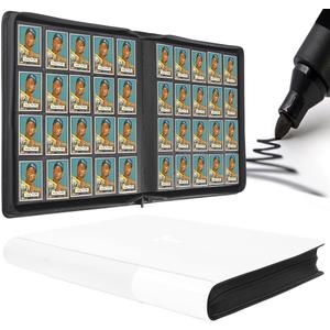 TIFFDADA Trading Card Binder 20 Pocket, Holds 2000+ Cards, Ringless 50 Double-Sided Sleeves, Spine Label with Maker Pen, Side Loading Card Collection Album with Zipper for TCG, PTCG, MTG, Sports Cards