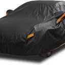 6 Layer Heavy Duty Car Cover Waterproof All Weather Protection with Cotton Liner, Universal Fit Audi A4, Ford Fusion, Buick Regal, Hyundai Sonata, Mazda6, VW Passat