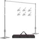 EMART Backdrop Stand Heavy Duty, 10x10Ft Adjustable Pipe and Drape Backdrop Stand Kit, Photo Booth Background Frame with Foldable Metal Base for Wedding Photography Birthday Party Decoration