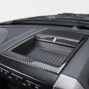 BETTERHUMZ Car Dashboard Storage Box Cover Frame Trim Compatible with Ford F150 Raptor 2015-2020 Carbon Fiber Center Console Sticker Interior Moulding Accessories (Black)