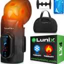 Lunix LX4 FSA Cordless Knee Massager with Heat, Compression & Vibration, Rechargeable Wrap for Knee, Calf & Thigh, Hot/Cold Therapy Option, Touchscreen Control for Everyday Comfort, Charcoal Black