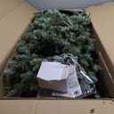 8 Feet Christmas Tree with Warm White LED Lights and Pine Cones