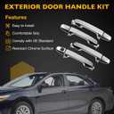Gledewen Chrome Exterior Door Handle Set Compatible with 2012-2017 Toyota Camry, 4 PCS Front Rear Left Right Handle