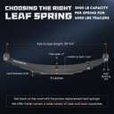 Youxmoto 5 Leaf Springs 3500lb Single Trailer Suspension & U-Bolt Kit; for 5200lb-6000lb Axle, 1-3/4" Width, 25-1/4" L, 9/16" Bushing Dia, Fits for SW5