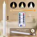 yunsheng 11 Inches Flameless Taper Candles Flickering with Remote & Timer, Set of 6 Battery Operated LED Window Candles, White Plastic LED Candlestick with 3D Wick for Christmas Wedding Home Decor