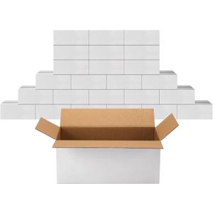PETAFLOP 8x6x3 Shipping Boxes Set of 25, Small White Cardboard Mailer Box for Packing, Mailing, Business