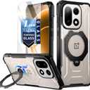 Poetic for OnePlus 15 Case, | Compatible with MagSafe | 360° Rotate Magnetic Ring Kickstand | Military Grade Drop Proof Protection Cover | Tempered Glass Screen Protector | Black/Clear