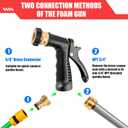 Car Wash Foam Gun, Car Wash Sprayer with Adjustable Foam Dial Foam Nozzle, Foam Cannon Attachs to Any Garden Hose, Durable 5/8" and 3/4" Brass Joint Soap Gun for Home Garden Use