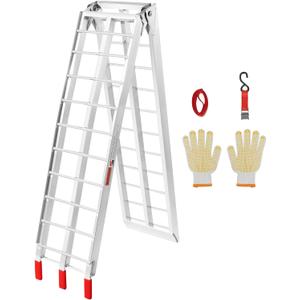 VEVOR Motorcycle Ramps, 750lbs Folding Loading Ramps for Pickup Trucks Bed, Trailers Ramp with Load Straps for Motorcycle, Dirt Bike, UTV, Lawn Mower, Truck, Snowblower, Cargo Trailer, 89"L x 12"W,1Pc (750lbs)