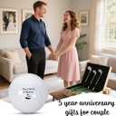 TI-EDC 5 Year Anniversary Golf Ball for Him Her, 5th Anniversary Wooden Gifts for Wife Husband, Fifth Anniversary Valentines Gifts for Women Men, 5 Year Marriage Gifts Anniversary for Couple,