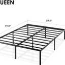 Mattress 14 Inch Metal Platform Beds w/ Heavy Duty Steel Slat Mattress Foundation (No Box Spring Needed), Queen, Black