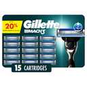 Gillette Mach3 Razor Blades for Men, 3-Blade Razor Refills, 15 Count