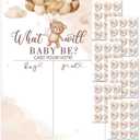 Baby Shower Games & Boy or Girl Gender Reveal Bear Theme Voting Game Guessing Board Poster for Baby Shower Decoration Team Boy Team Girl Ideas