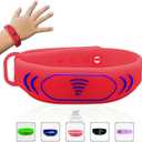 Smart Bands for Kids if Lost, Child Safety ID Wristband, NFC Bracelet for Children, Smart Medical ID Band, Lost Kids ID Bracelet, Disney Essentials for Kids, QR Identification (Red)