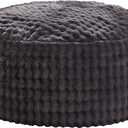 Hobestluk Bean Bag Chairs Beanbag Chair with Filler Adult Bean Bags with Fluffy & Machine Washable Cover, Giant Bean Bag Chairs for Aduts (Dark Grey, 4FT-44" x 44" x 24")