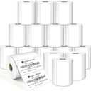 4 x 2 Inches Direct Thermal Barcode Labels, Waterproof and Oil-Proof Scratchproof, 750 Labels of Roll, Compatible with Zebra Printers (16 Roll-12000 Tags) White