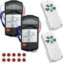 Aubric 2 Pack Universal Ceiling Fan Remote Control Kits with Light Dimmer 3 Speed Fan Controller Receiver Lamp Dim Remote Replacement for Hampton Bay/ Hunter/ Harbor Breeze/ Westinghouse/ Honeywell & More
