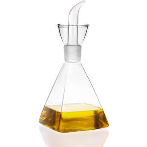 HAIZEEN 17oz Glass All-Purpose Cruet, Glass Oil Decanter and Cruet (Pyramidal-17 oz)