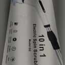 Electric Spin Scrubber, Dreazu IPX7 Shower Scrubber with 7 Replaceable Brush Heads & Retractable Handle, 2-Speed Adjustable Shower Cleaner for Bathroom, Bathtub, Kitchen, Tile Floors (White&black)