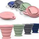 IYYI Collapsible Cup for Traveling, Silicone Foldable Cup, Camping Mug with Lid, Folding Mug for Camping, Hiking, Outdoors, Travel (Dusty-Sage-Carbon-Navy)