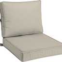Arden Foam Outdoor Double Welted Deep Seat Cushion Set, 24 x 24, Made with ProFoam, Rain-Proof, Fade Resistant, Heathered Taupe Woven Solid