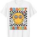 Groovy Brother Matching Family 70s 80s Retro Hippie Costume T-Shirt (White) S