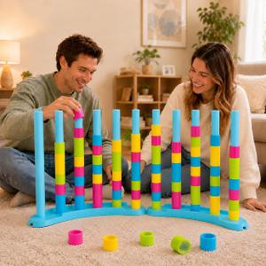 BBnote 2 Pack Giant Color Matching Challenge Game, 2-4 Players Board Game
XL Fast Pattern Puzzle Stacking Games, Family Game for Kids & Adults, Birthday Christmas Party Gifts for Boy & Girl