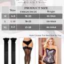 Buauty Black Thigh High Stockings for Women  Lace Top Sexy Thigh Highs Pantyhose, Plus Size Sheer Black Tights (Black)