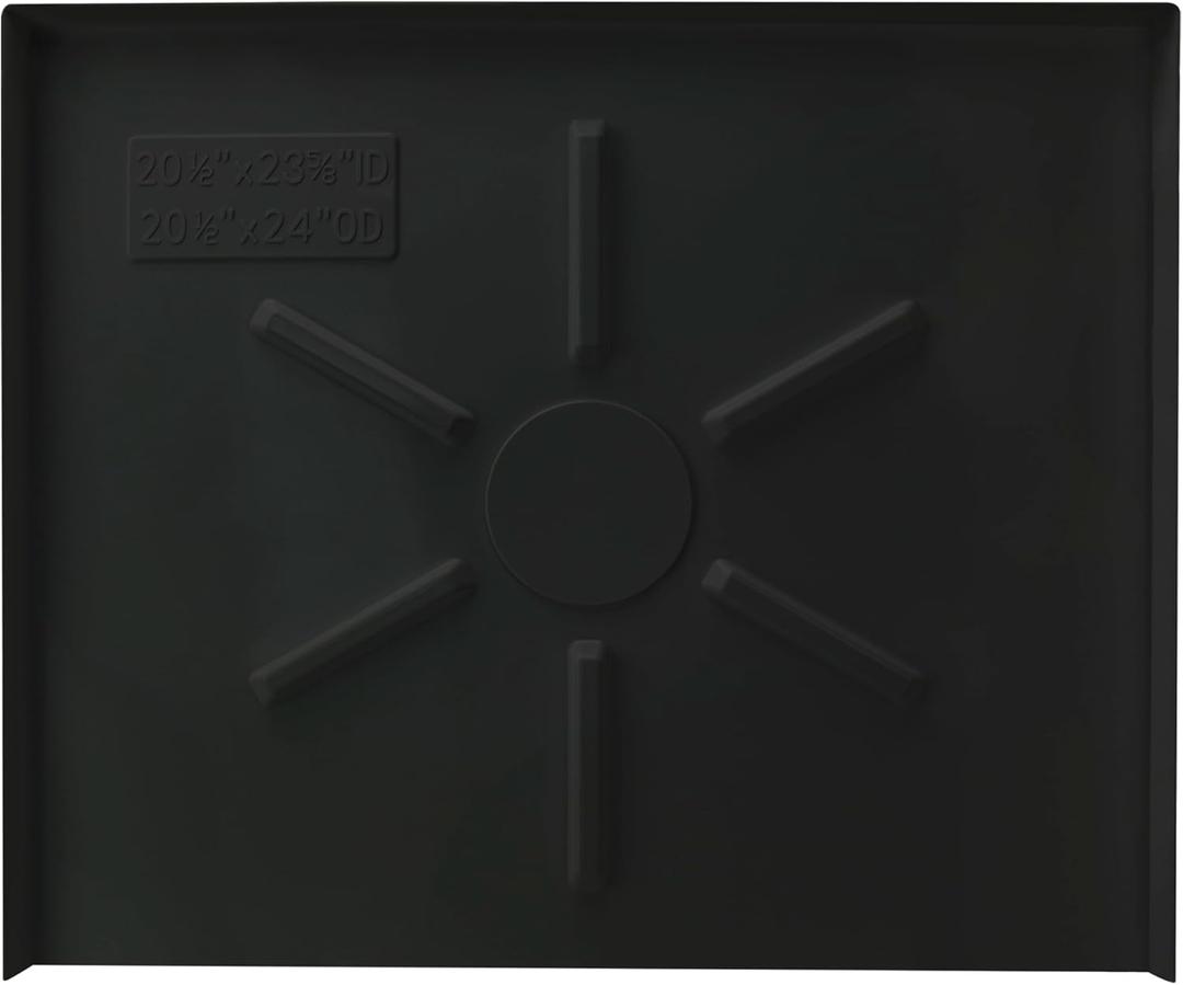 Dishwasher Drain Pan-Protect Floor and Cabinets, Walls, with Front Opening Size 24X20X1/2in, Crafted from Durable Quality Plastic Material. Warp-Resistant & Even Thickness (Black)