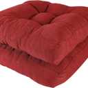 RACE LEAF 19" x 19" Patio Chair Cushions Red - Outdoor/Indoor Tufted Memory Foam Chair Pads Set of 2, Water-Resistant Olefin Chair Seat Cushion Non-Slip Backing