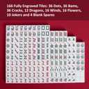 Jongyance American Mahjong Set with Blue Carrying Bag, 166 White Tiles, 4 All-in-One Rack/Pushers, Mahjong Tiles Set (Ma Jong, Mah-Jongg, Majiang)
