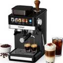 Espresso Machine with Grinder,20Bar Compact Espresso Maker with Steam Milk Frother,Coffee Maker for Home (black, medium)