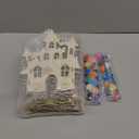 DoubleFill 12 Set Halloween Craft Kits for Kids DIY Unfinished Wooden Halloween Castle House with Paint Brush Bubble Stickers Art Project Set Painting Haunted Kits for Party Supplies Decoration