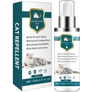 Advanced Cat Deterrent Spray, Natural Formula Cat Repellent Indoor and Outdoor, Strengthened Cat Scratch Deterrent for Furniture, Sofas, Rugs, Curtain Protection, Stop Cats from Urinating (Green, M)